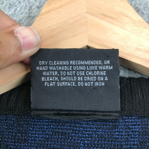 Vintage Demetre Wool  Blue‎ Geometric Ski Sweater Men’s L - Picture 11 of 12